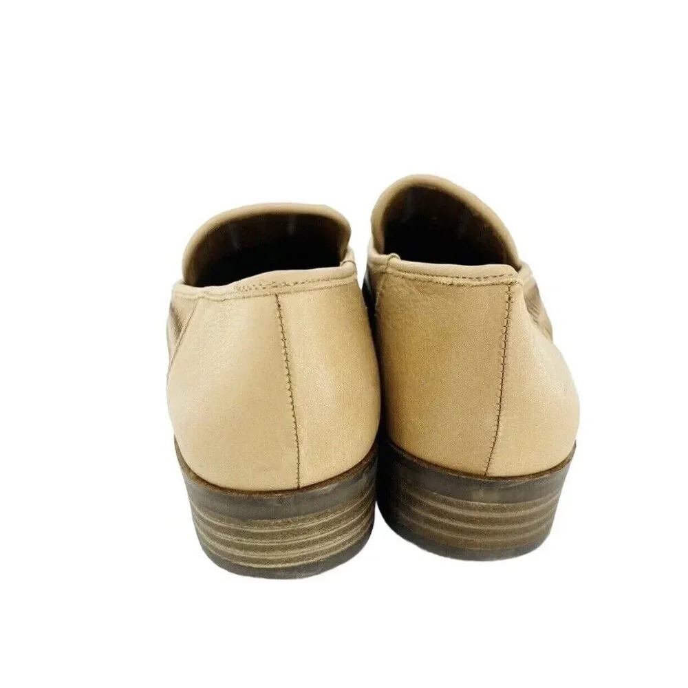 Lucky Brand Camdyn Brown Perforated Leather Loafer Flats Slip On SZ 8.5